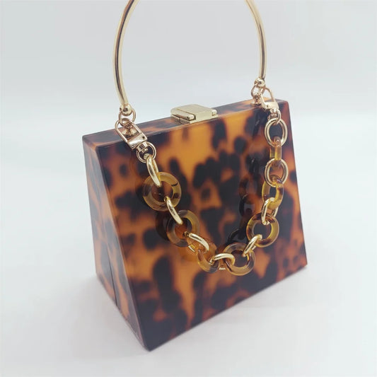 Acrylic Leopard Clutch Bag