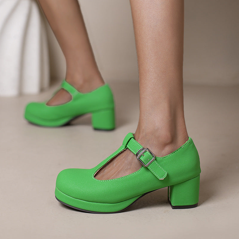 Candy colored platform heels